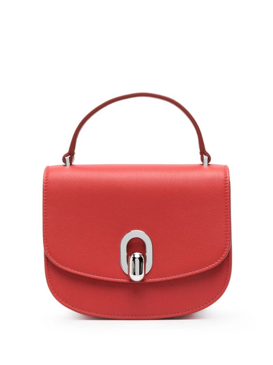 Red Mini Tondo Leather Top Handle Bag