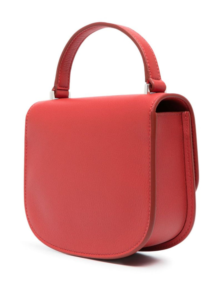 Red Mini Tondo Leather Top Handle Bag