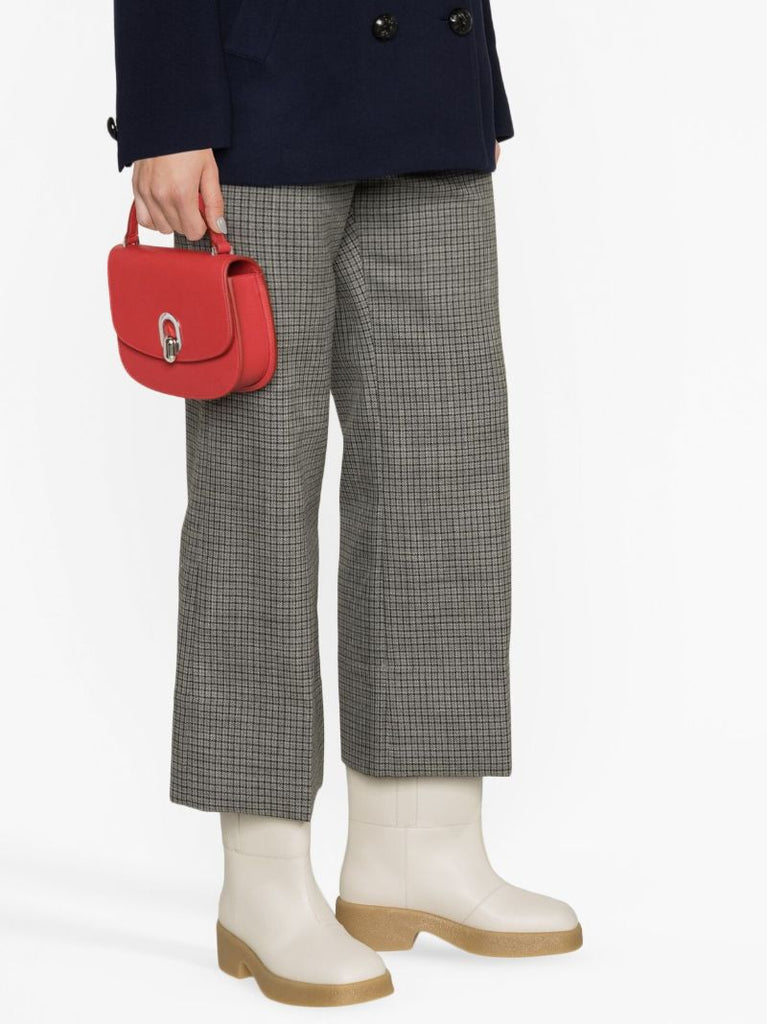 Red Mini Tondo Leather Top Handle Bag