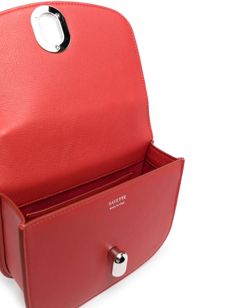 Red Mini Tondo Leather Top Handle Bag