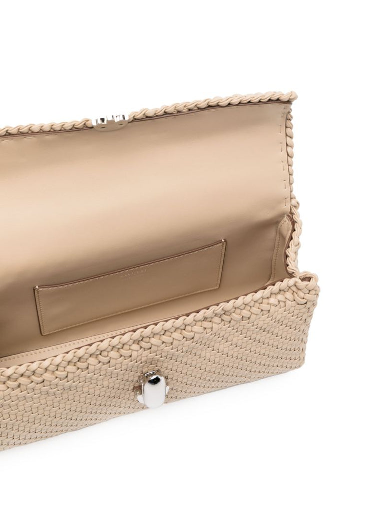 Beige Symmetry Interwoven Leather Mini Bag