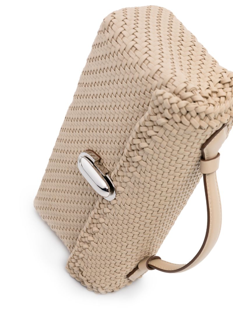 Beige Symmetry Interwoven Leather Mini Bag