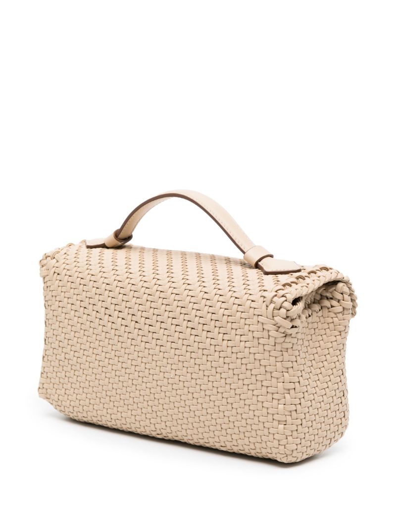 Beige Symmetry Interwoven Leather Mini Bag