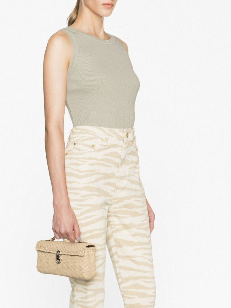 Beige Symmetry Interwoven Leather Mini Bag