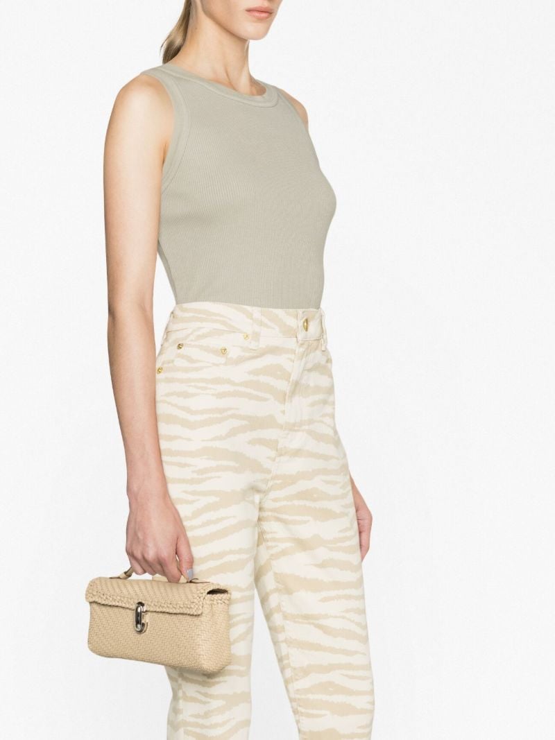 Beige Symmetry Interwoven Leather Mini Bag