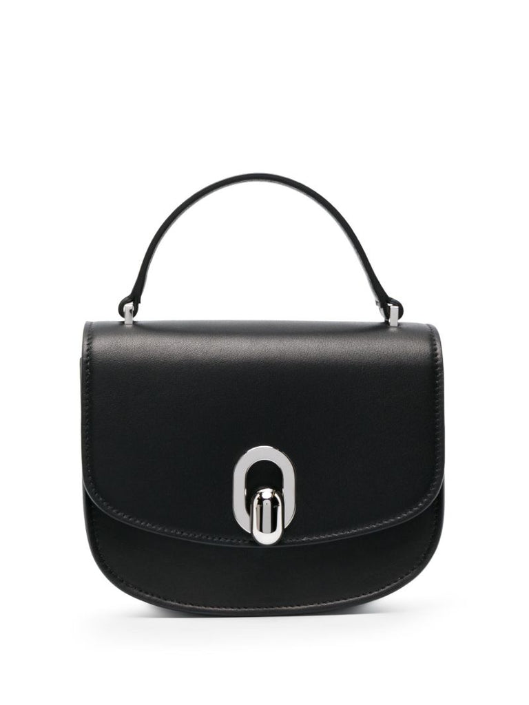 Black Tondo 22 Mini Leather Tote Bag