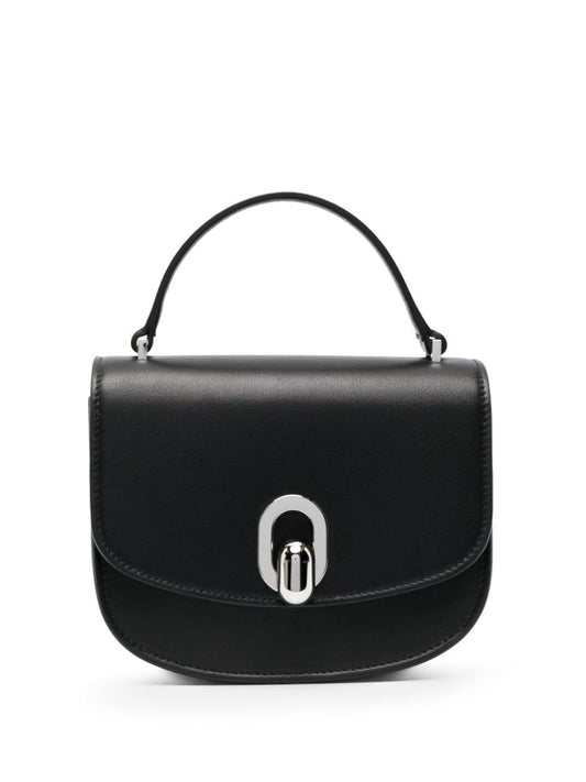Black Tondo 22 Mini Leather Tote Bag
