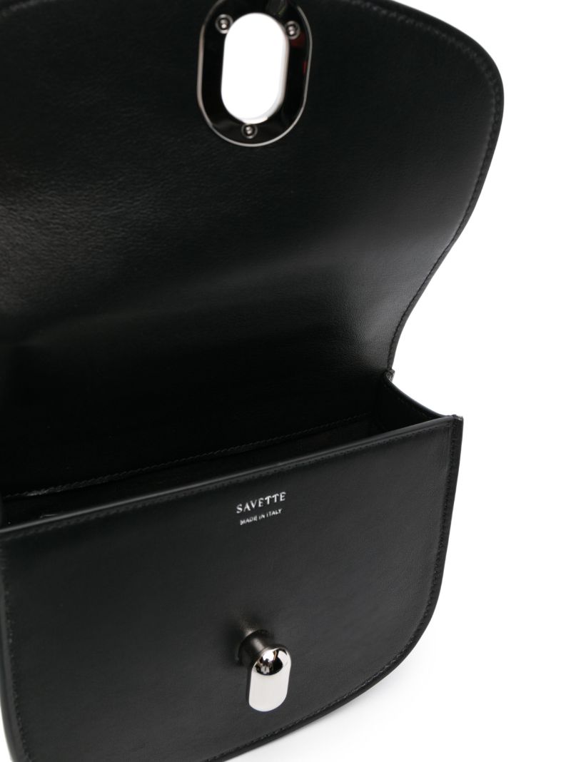 Black Tondo 22 Mini Leather Tote Bag