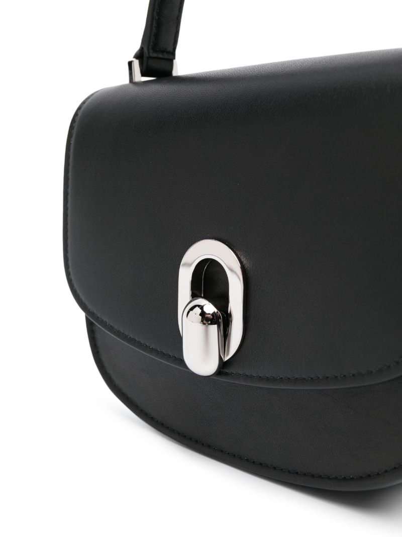 Black Tondo 22 Mini Leather Tote Bag