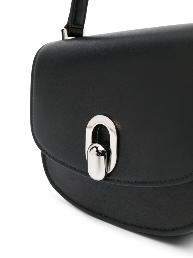 Black Tondo 22 Mini Leather Tote Bag