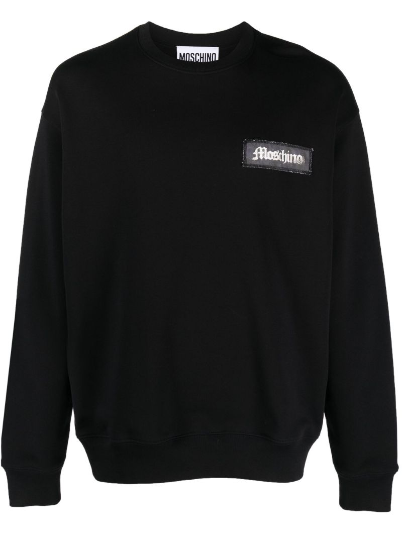 Black Logo-patch Cotton Sweatshirt