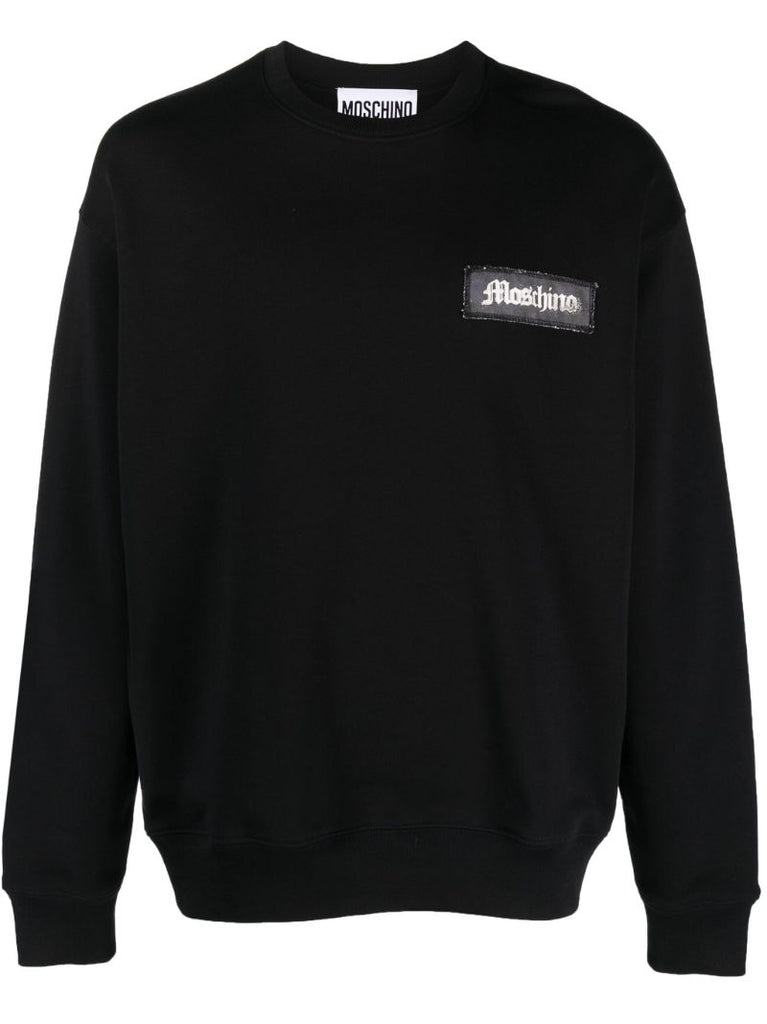 Black Logo-patch Cotton Sweatshirt
