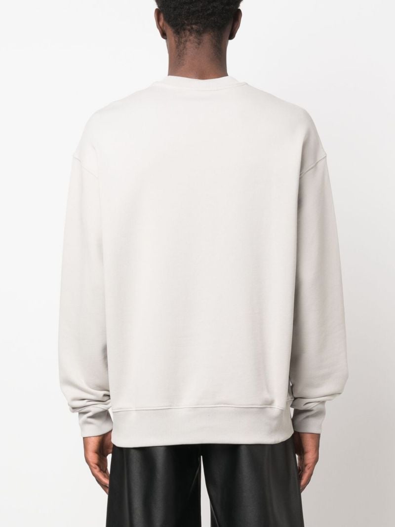 Grey Logo-patch Organic-cotton Sweater