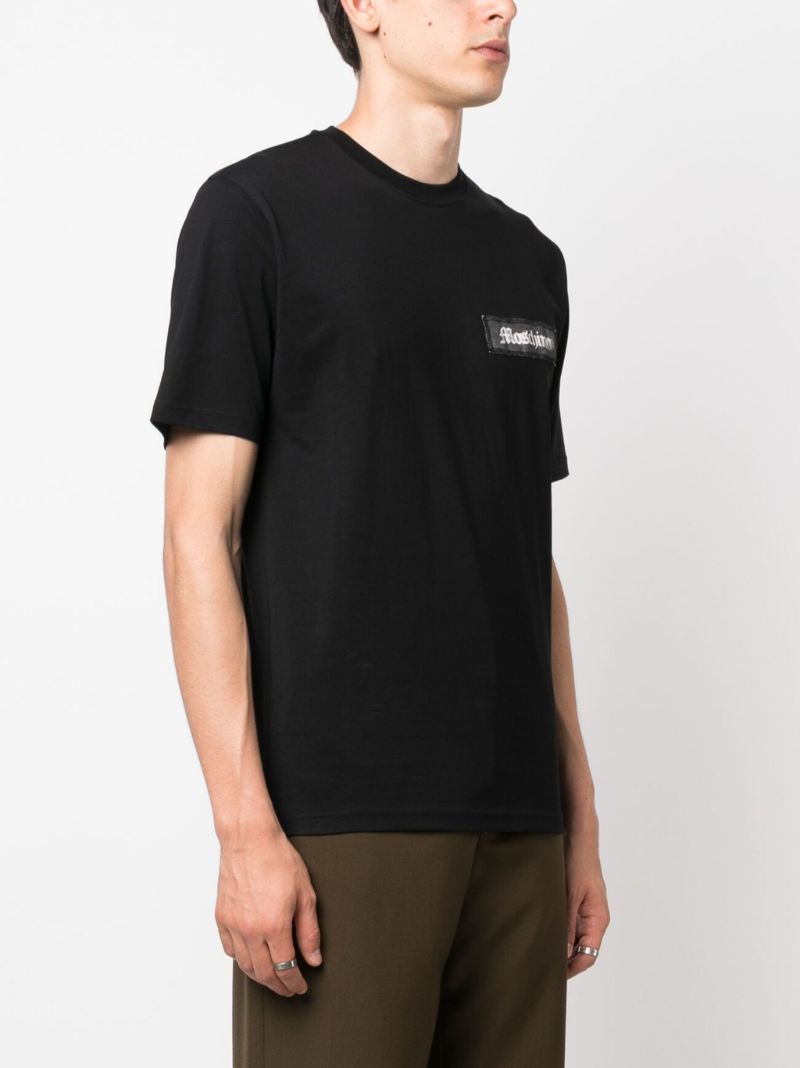 Black Logo-patch Organic Cotton T-shirt