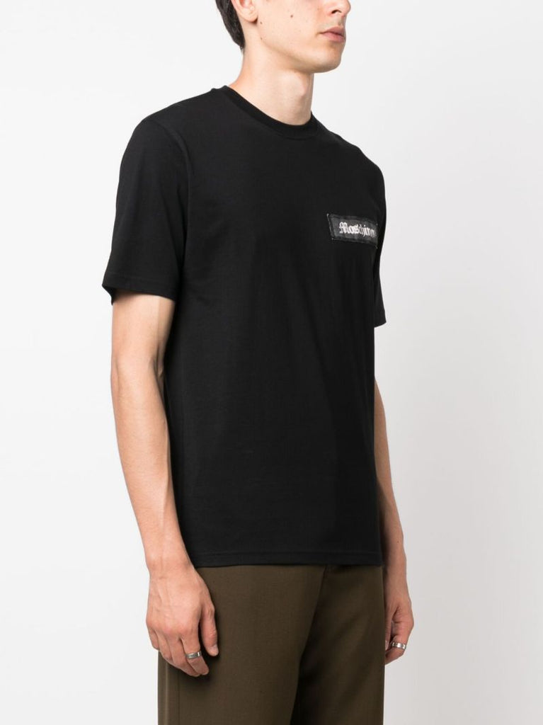 Black Logo-patch Organic Cotton T-shirt