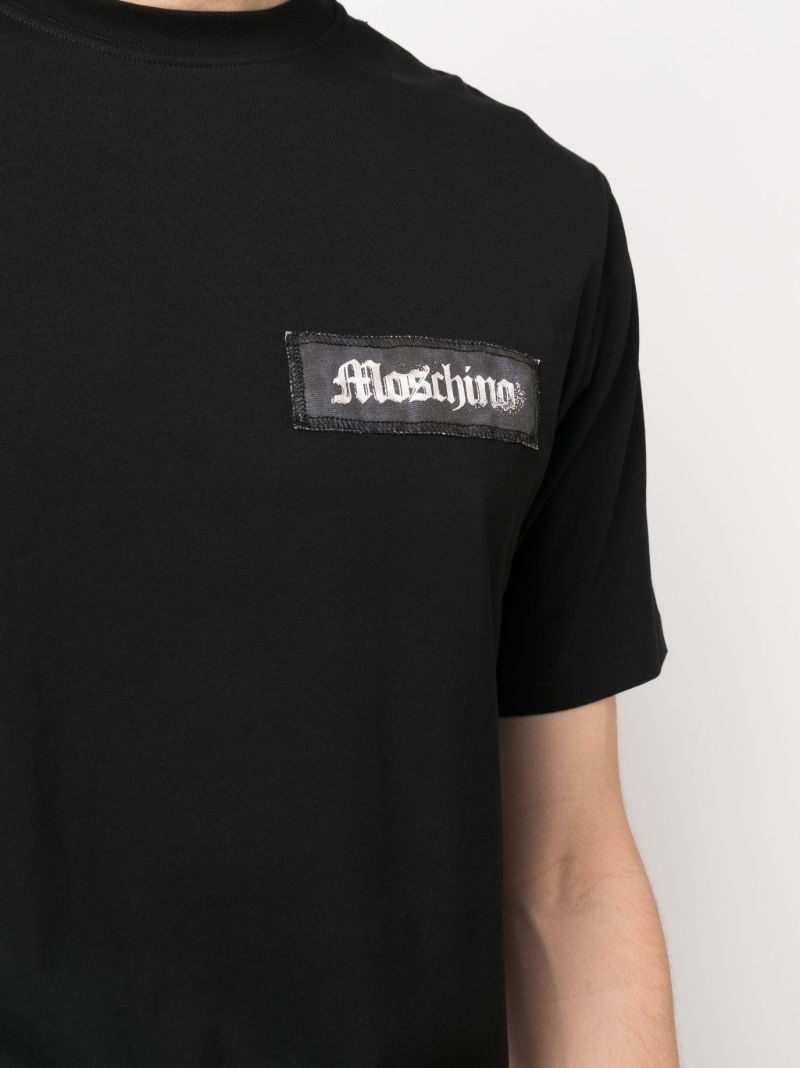 Black Logo-patch Organic Cotton T-shirt