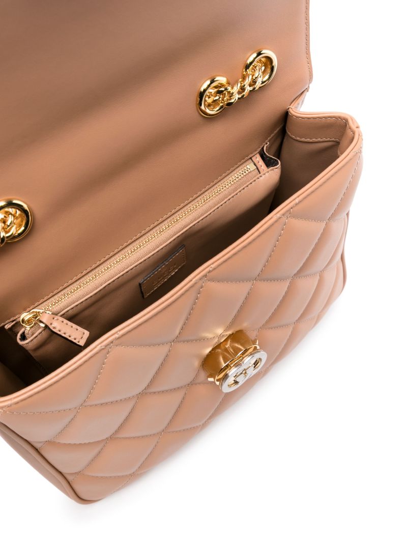 Pink Deco Small Leather Shoulder Bag