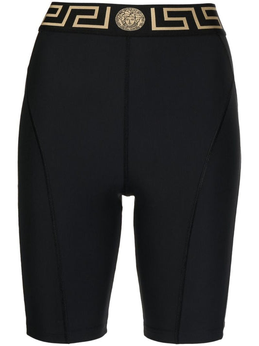 Black Greca Border Cycling Shorts