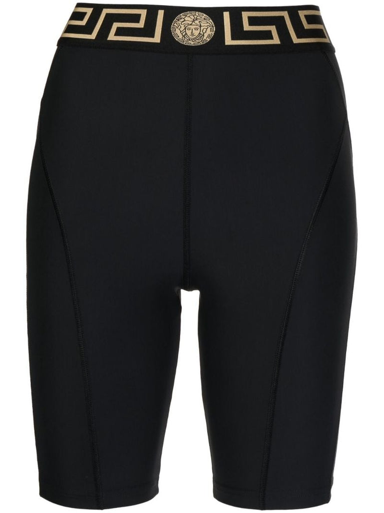 Black Greca Border Cycling Shorts