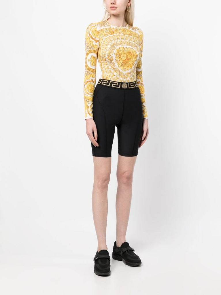 Black Greca Border Cycling Shorts
