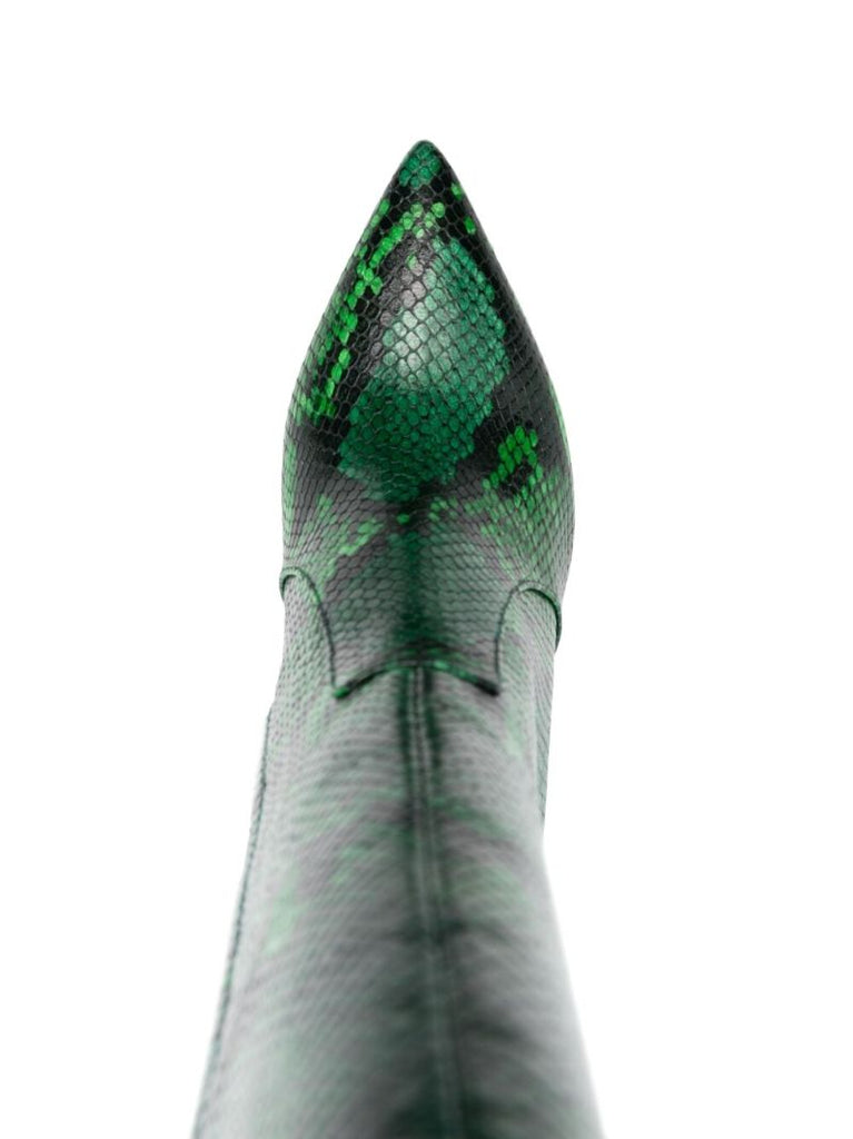 Green Block Python-print 105 Leather Boots