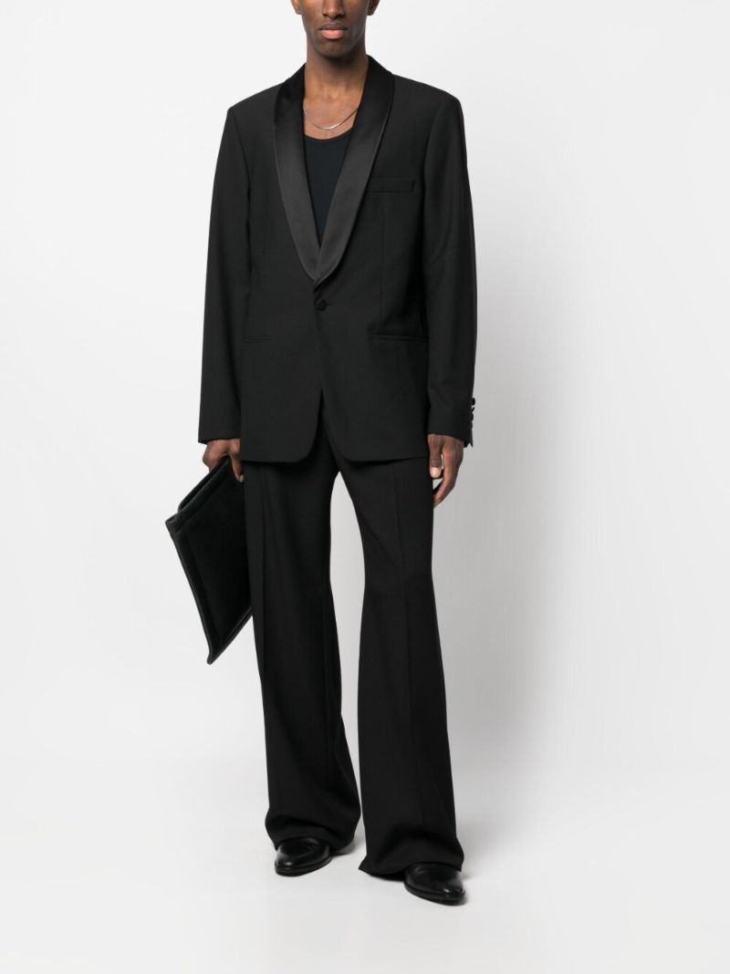 Black Wide-leg Tailored Trousers