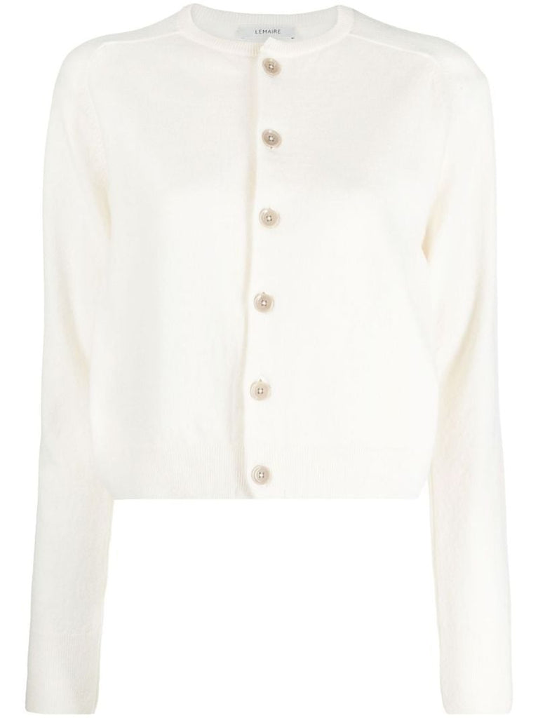 White Button-up Wool Cardigan