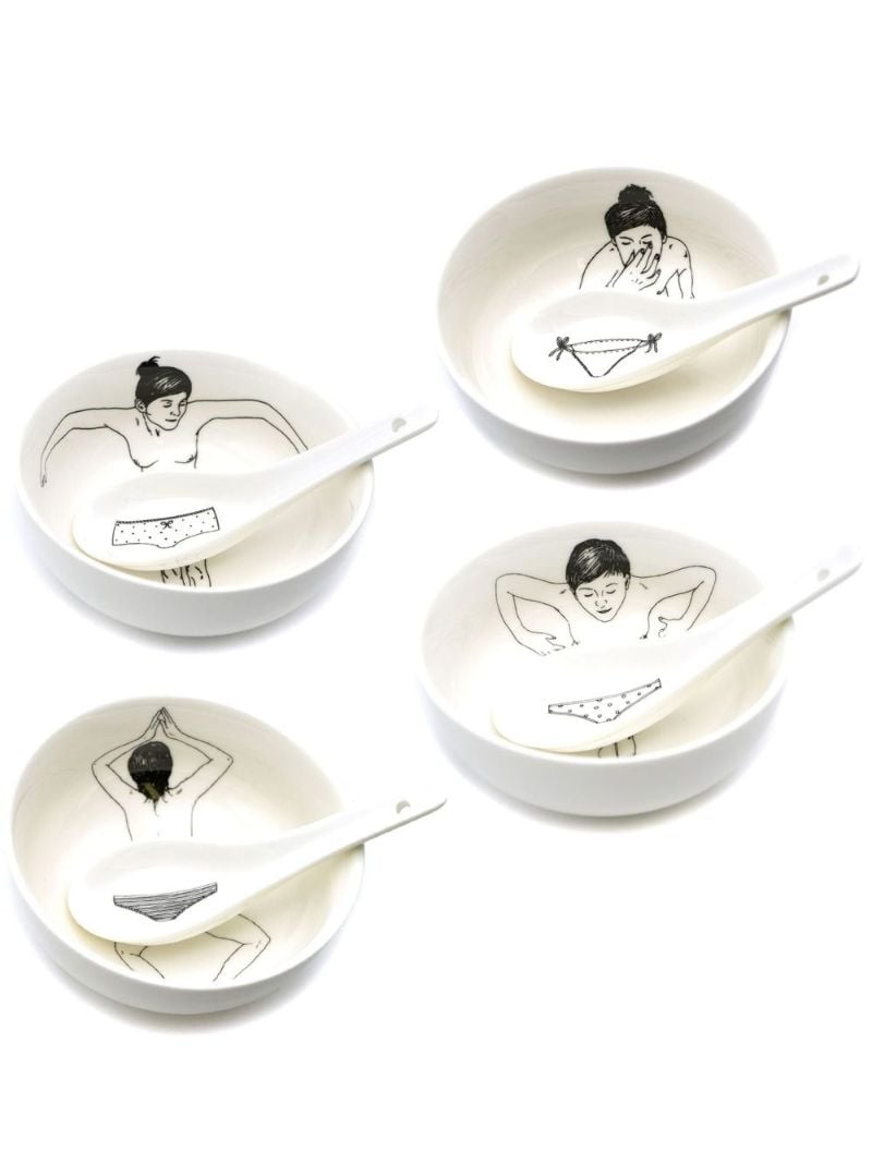 White Undressed Bowls Set