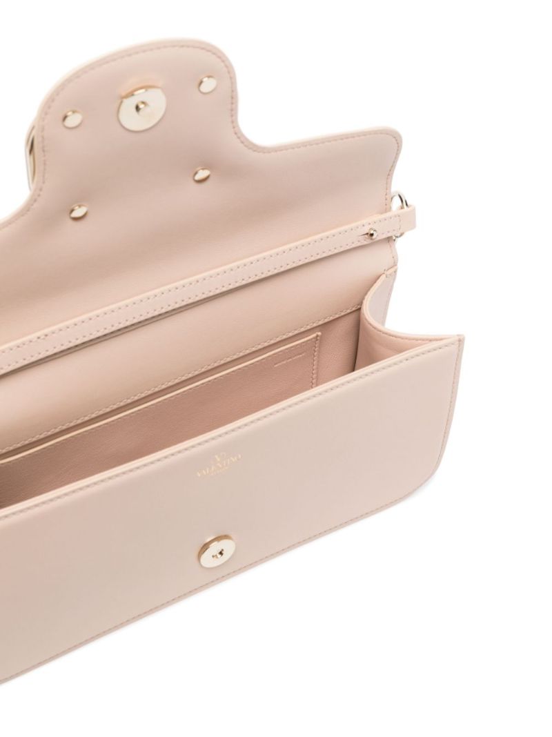 Pink Vlogo Signature Leather Shoulder Bag