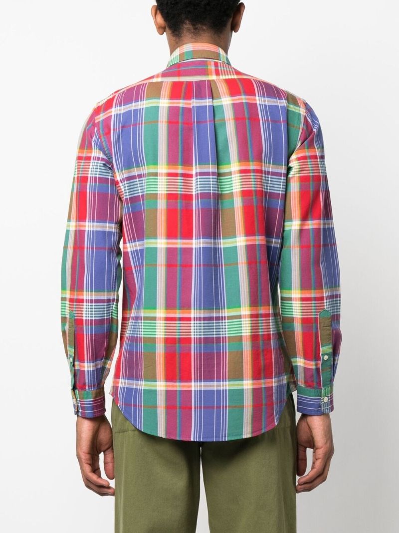Blue Plaid Check Cotton Shirt
