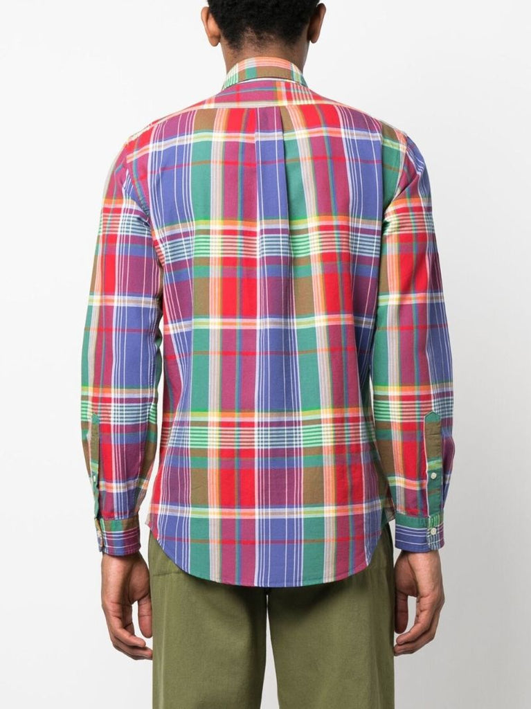 Blue Plaid Check Cotton Shirt