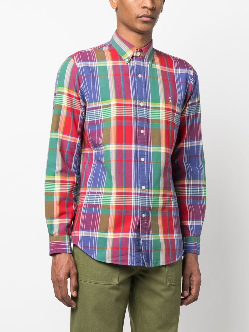 Blue Plaid Check Cotton Shirt