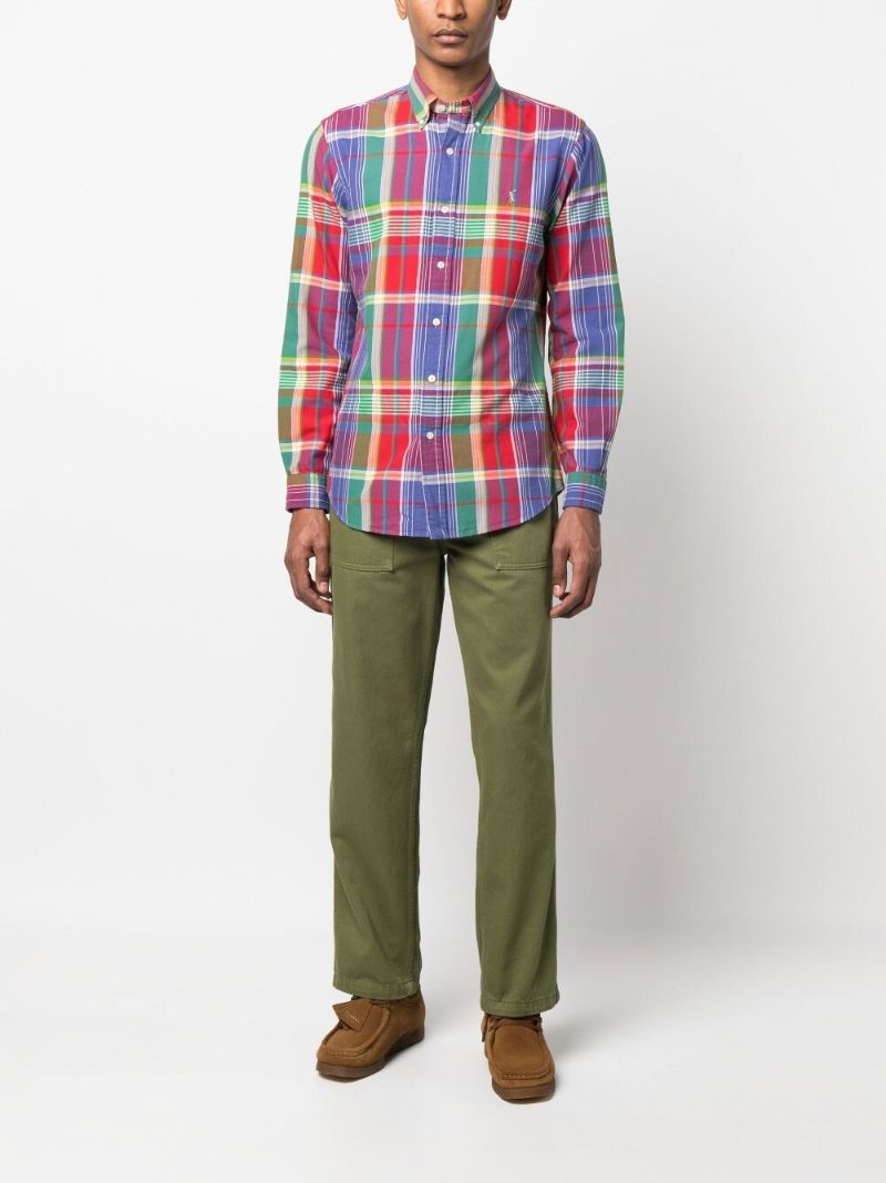 Blue Plaid Check Cotton Shirt