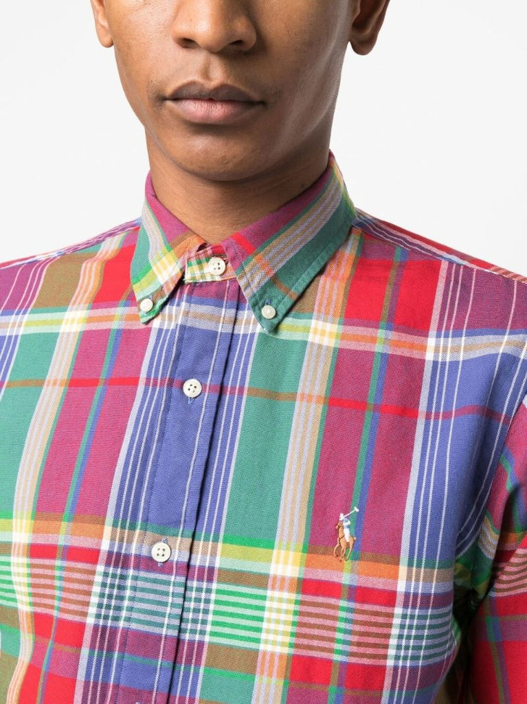 Blue Plaid Check Cotton Shirt