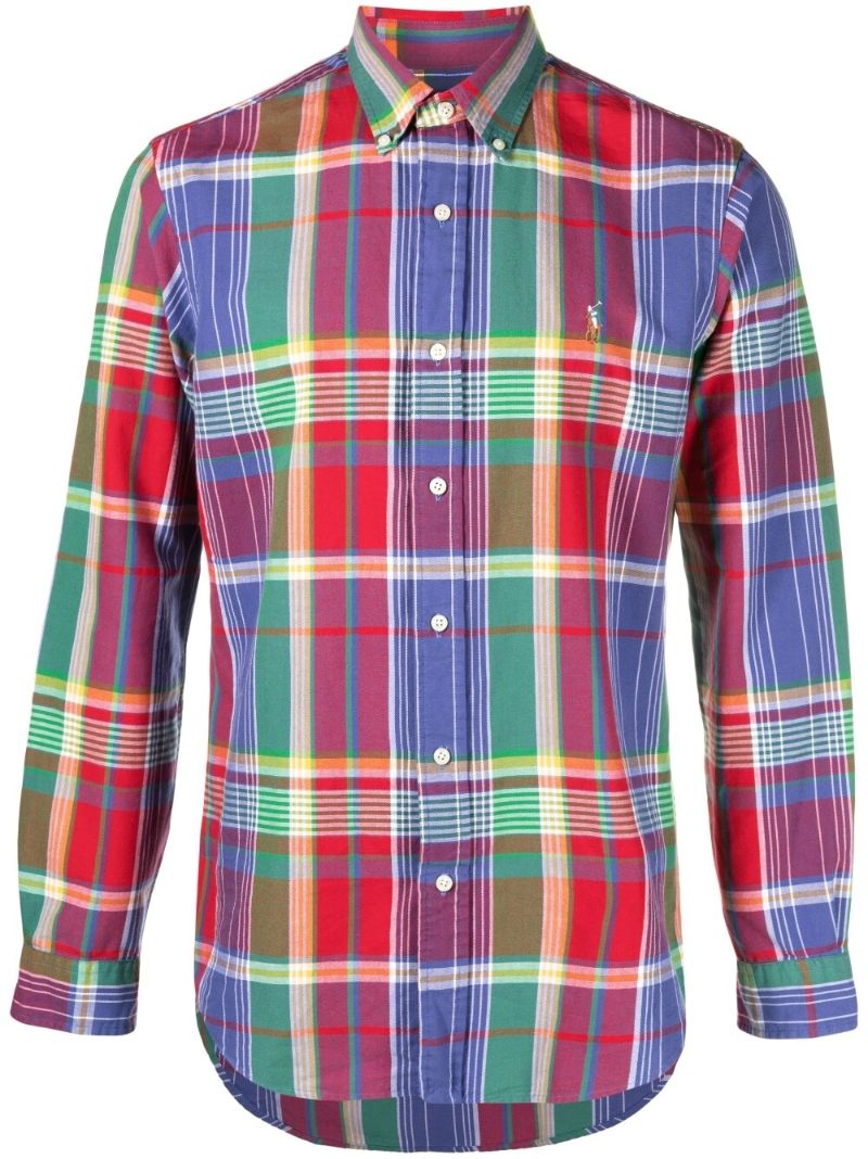 Blue Plaid Check Cotton Shirt