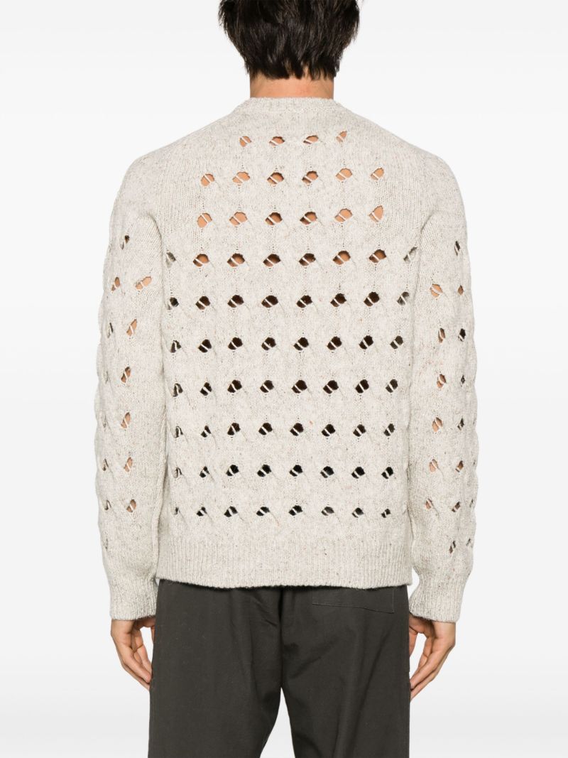 Neutral Esrum Open-knit Sweater