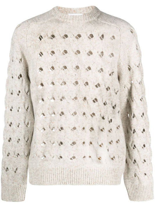 Neutral Esrum Open-knit Sweater