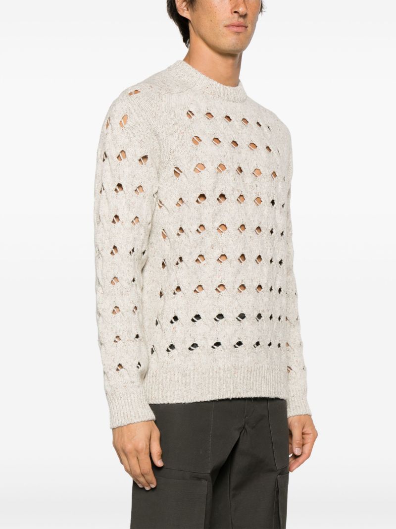 Neutral Esrum Open-knit Sweater