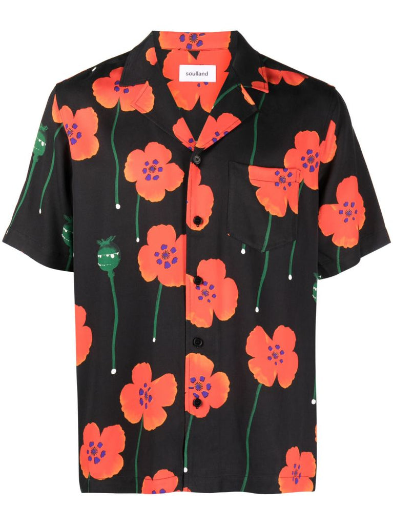 Black Orson Floral-print Shirt