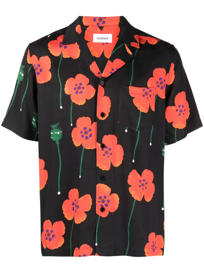 Black Orson Floral-print Shirt