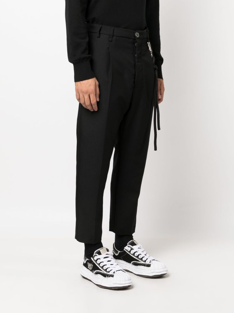 Black Wool-blend Tapered Trousers