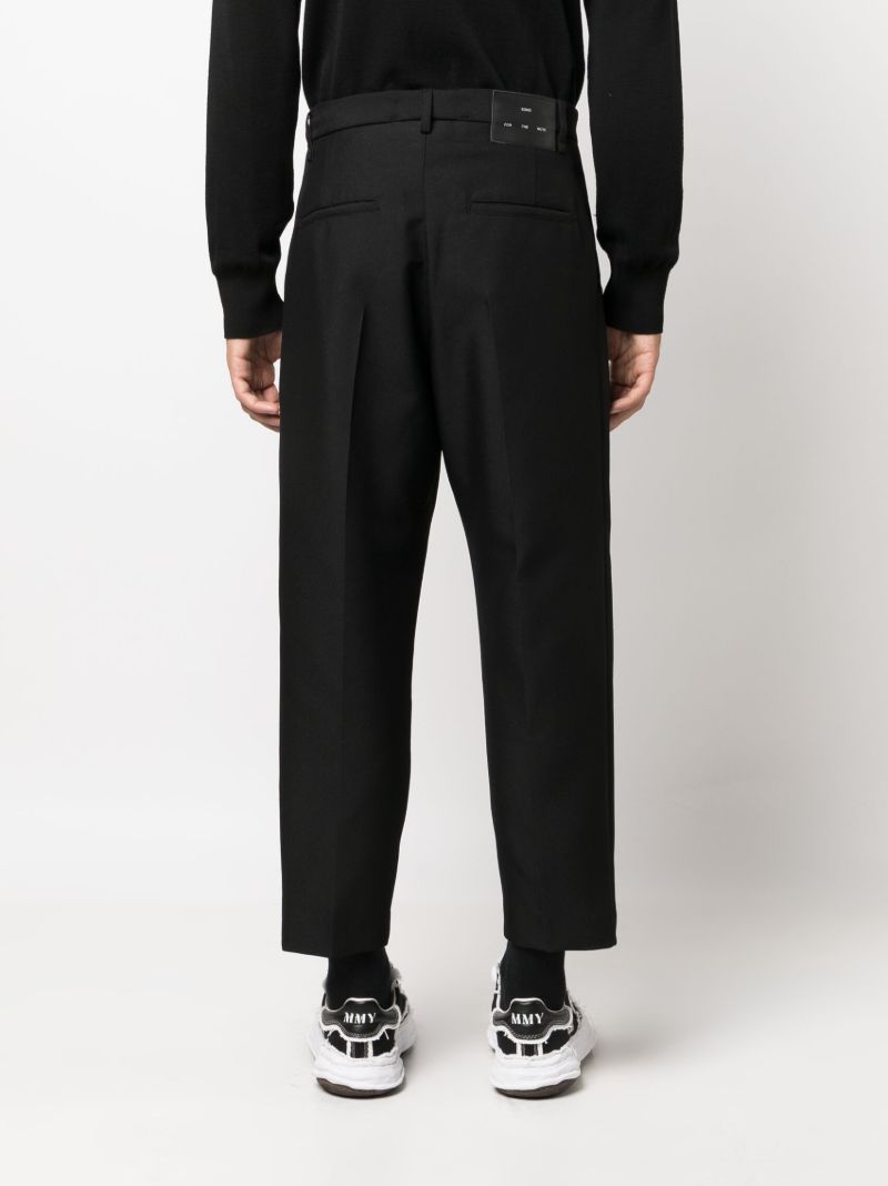 Black Wool-blend Tapered Trousers