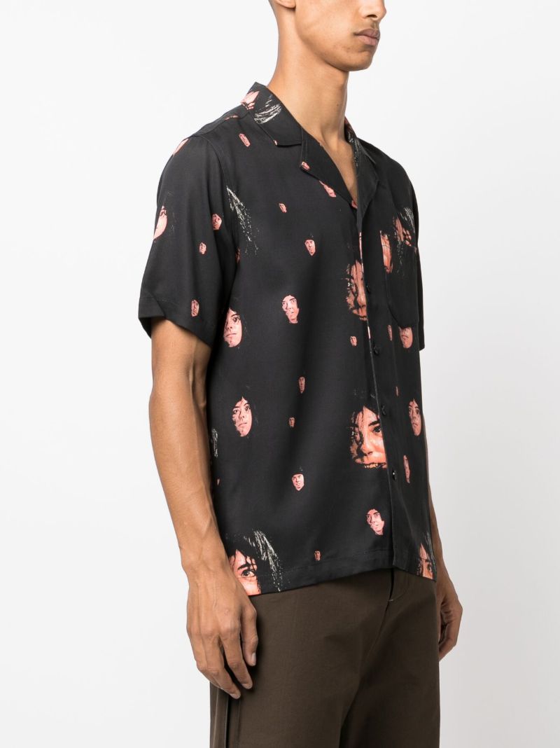 Black Orson Printed Bowling Shirt