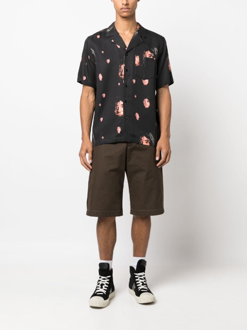 Black Orson Printed Bowling Shirt