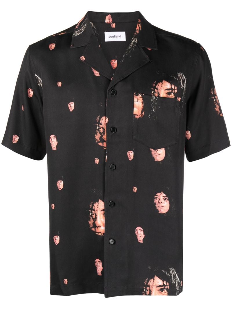 Black Orson Printed Bowling Shirt