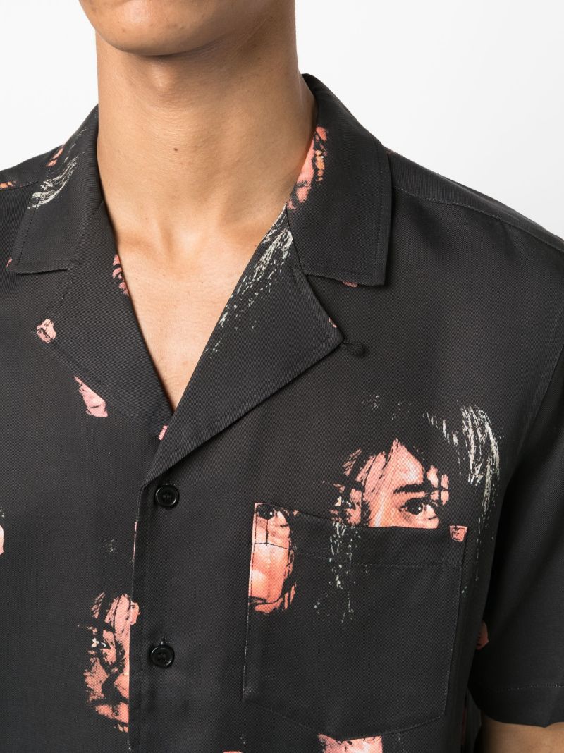Black Orson Printed Bowling Shirt