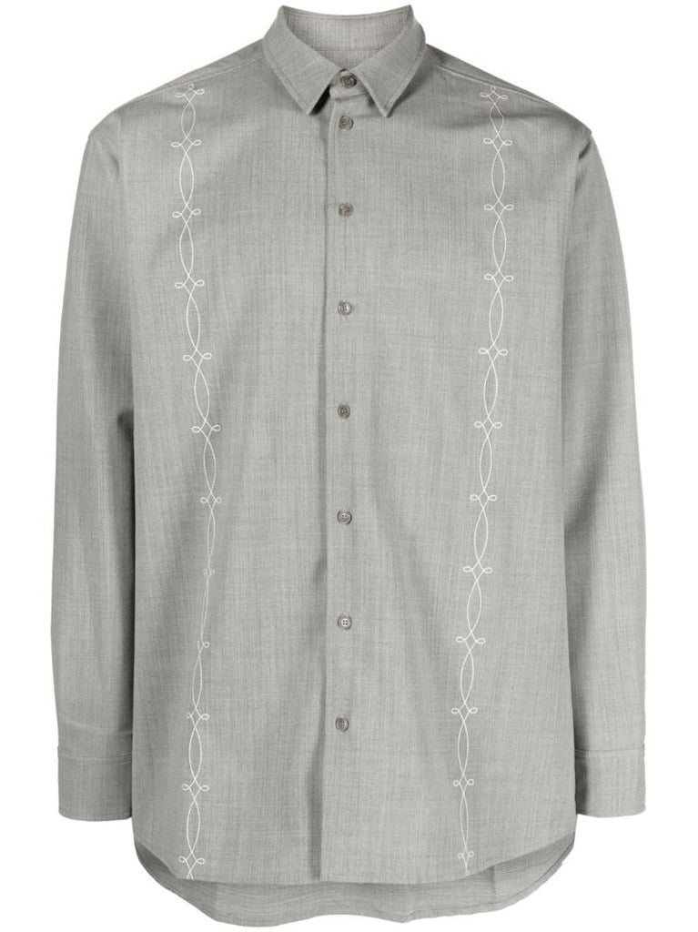 Grey Damon Embroidered Shirt