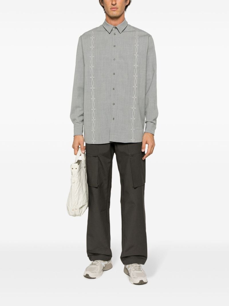 Grey Damon Embroidered Shirt