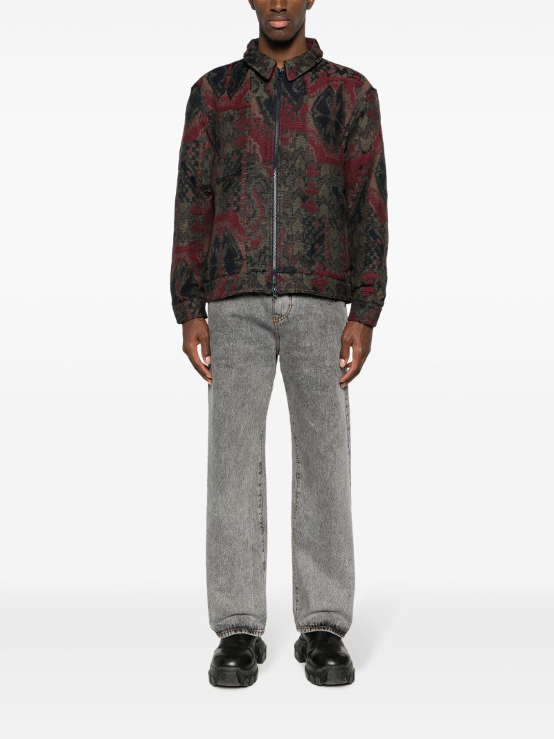 Red Patterned-jacquard Jacket