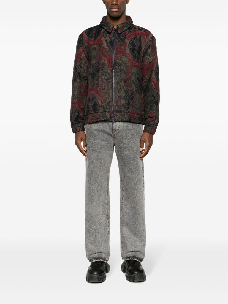 Red Patterned-jacquard Jacket
